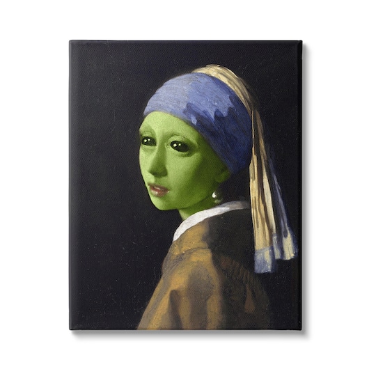 Stupell Industries Girl With Pearl Earring Alien Canvas Wall Art